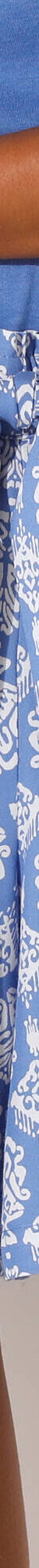 Short noué viscose fluide, imprimé (bleu / écru) Short noué viscose fluide, imprimé (bleu / écru)